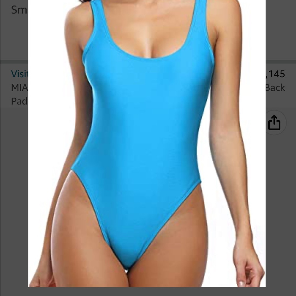 MIAIULIA Retro 80s90s Inspired High Cut Low Back Padding One Piece Bathing Suits